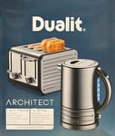 Dualit Architect Kettle and 4 Slice Slot Toaster Set Brushed S/S & Midnight Grey