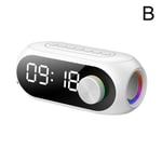 Langattomat Bluetooth-kaiuttimet LED-näyttö,Monitoiminen valolla,Kaksoislaturi,Yöpöydän kaiutinkellon herätys,USb-kello r0f1