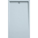 Receveur de douche 80x120 cm extra plat ARCO en resine surface ardoisee gris cendre Grille gris cendre