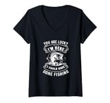 Womens I could have gone fish funny fishing cool fisherman design V-Neck T-Shirt