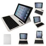 TECHGEAR 360 Degree Rotating PU Leather Case Cover Stand with Detachable Bluetooth Wireless Keyboard for The Apple iPad 3 & iPad 2 (WHITE)