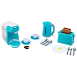 Theo Klein 9598 Bosch Set Petit déjeuner I Grille-Pain, cafetière Automatique et Bouilloire I avec Vaisselle, Couverts et Accessoires I pour Enfants à partir de 3 Ans