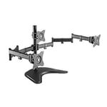 RICOO Monitor Stand Tilt TS7511 Swivel 12-27 Inch VESA 75x75 100x100 Triple Arm Mounting System LED LCD Screen Desk Mount Black