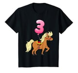 Youth Pony Ballon 3rd Birthday Horse 3 Years Old Girls Birthday T-Shirt