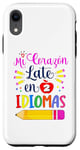 Coque pour iPhone XR Mi Corazon Late en dos Idiomas Professeur d'espagnol bilingue