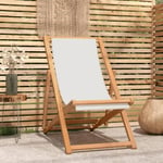 "Top" Chaise de terrasse JILI - Fauteuil d'extérieur Teck 56 x 105 x 96 cm Couleur crème,7,93 Kg