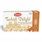 Vit Choklad täckt Turkish delight med jordnötter och karamell