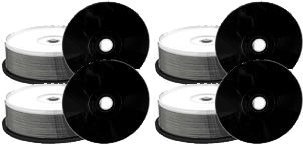 KING OF FLASH 4 x Cake25 CD-R 52x 80min/700MB Black Inkjet Fullsurface-Printable 100 CDs- MR241