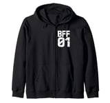 Vintage BFF 01 Best Friends Matching Bestie Friendship Day Zip Hoodie