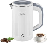 Travel Kettle Small, 0.8L Stainless Steel Electric Kettle, Low White 