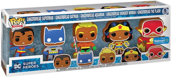 Figurine Funko Pop - Dc Super-Héros - Pain D'épices Superman / Batman / Aquaman / Wonder Woman / Flash - Pack (66450)