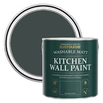 Rust-Oleum Black Washable Kitchen Wall Paint in Matt Finish - Black Sand 2.5L