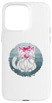 Coque pour iPhone 15 Pro Max White Cat Graphic For Women Retro Kitten White Cat Mommy