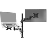 Duronic Monitor Arm Stand Laptop Desk Mount DM35L1X1 | for single 13-27 Inch LCD LED PC TV Screen and Laptop | Dual Arms | VESA 75 100 Bracket Tilt | Swivel | Rotate