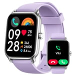 Smart Watch for Men Women, Answer/Make Calls, Alexa Built-in, [1.8"HD Screen] Smart Watches for iPhone/Samsung/Android, Fitness Watch with Heart Rate Sleep SpO2 Monitor,IP68,100+ Sports-Purple