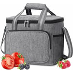 Sac Isotherme 15L, Glacière Souple Isotherme, Sac Picnic Pliable, Grande Capacité, Imperméable, Sac Réfrigérant à Repas, Déjeuner, Bureau, école,