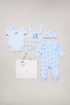 Rock A Bye Baby Boy Cotton 5-Piece Gift Set - Sky Blue - Size 0-3M