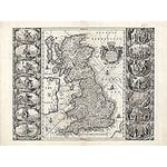 Fine Art Prints Jansson 17th Century Anglo Saxon Map Britain Unframed Wall Art Print Poster Home Decor Premium,16 x 12 inches