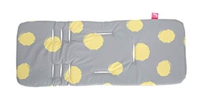 Coussin pour poussette, sac de transport et poussette, antidérapant avec mousse à mémoire de forme avec côté été et hiver (éclaboussure jaune)