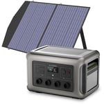 Générateur solaire R3500 avec panneaux solaires 100 w, batterie LiFePO4 3168 Wh avec 4 sorties ca 3500 w pour camping-car, maison, alimentation