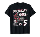 Motocross 5th Birthday Girl 5 Year Old Dirt Bike T-Shirt