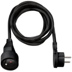 BRENNENSTUHL Rallonge electrique 2m avec fiche plate -cable H05VV-F 3G1.5. IP20-. Noir