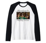 Dogs Playing Poker German Shepherds Shepherd Dog Raglan Baseball Tee