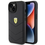 Étui pour Téléphone Portable Coque IPHONE 15 Ferrari Cuir Véritable Noir