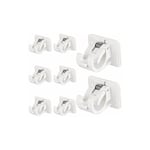 Lot De 8 Crochets Support De Tringle à Rideau Auto-AdhéSif, clips d'anneau mural sans perçage support de tringle de fixation, tringle à rideau