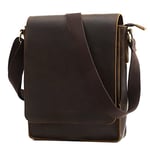 Leathario Sacoche Homme Cuir Véritable Sac Bandoulière Pochette Rétro Grand Sac Porté Epaule Sacs Business Sacs Messenger à Main Voyage