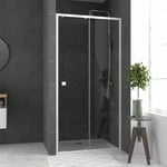 Pack porte de douche coulissante blanc 100x185cm + receveur 100x80 - whity slide