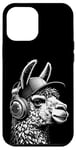 Coque pour iPhone 12 Pro Max Lama a Casque DJ équipement de Concert de Musique Audiophile