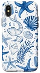 iPhone X/XS Blue Seashell Coastal Summer, Starfish, Women Case