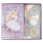 Depesche 12322 TOPModel Ballet-Kit enfants avec 42 tatouages adhésifs, 1 pinceau et 3 poudres scintillantes en argent, blanc et or, multicoloured, petit