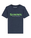 Simms Kid's Logo T-Shirt Harbor Blue L Mjuk skjorta i bra kvalitet