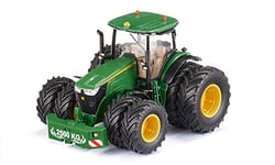 siku 6735, Tracteur John Deere 7290R Télécommandable, Vert, Métal/Plastique, 1:32, Contrôlable par Application via Bluetooth, Pneus Jumelés amovibles, Sans Module de Télécommande