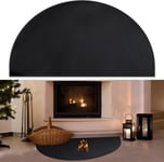 Tapis Anti Feu,102X50Cm¿Semi-Circulaire Tapis De Cheminée Au Feu En Fibre,Tapis En Fibre De Verre¿Fireplace Mat¿Pour Cheminées Dans Poêle,Poêle À Bois Tapis Ignifugé