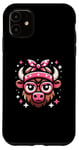 iPhone 11 Bison Pink Bandana Glasses Buffalo Cow Case