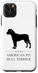 Coque pour iPhone 11 Pro Max Silhouette noire American Pit Bull Terrier