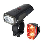 SIGMA Buster 1600 / RL 150 Set | Feux Avant et arrière à LED | 1600 lumens et 150 lumens | Éclairage vélo Avant et arrière à Piles avec Six Modes d'éclairage, Noir