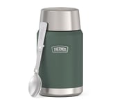 Thermos Icon Food Jar - Pot alimentaire de 710 ml - Double paroi en acier inoxydable 18/8 - Garde au chaud et au froid - Avec cuillère pliable - Fond antidérapant - Étanche - 0,71 l