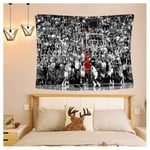 ZHMIAO Bulls Basketball Sportsman Tapisserie Tapisserie Suspending, Joueur Jordan N ° 23 Mur Hanging Couverture Décorations de la Maison pour Salon Chambre à Coucher Dortoi black-Padded95×73