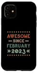 Coque pour iPhone 11 Awesome Since February 2023 Birthday Design