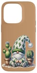 Coque pour iPhone 14 Pro Grumpy Cactus Dad Gnome With Succulent Pots For Cactus Lover