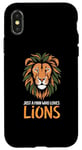 Coque pour iPhone X/XS Visage de lion drôle Meme Lions Citations Just A Man Who Loves Lions