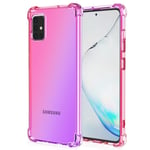 Samsung Galaxy A71 - Floveme Silikonskal Rosa/Lila