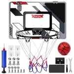 Mini Basketball Hoop Net Indoor Over the Door Backboard With Ball Pump Game Set