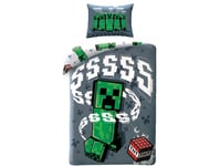 Minecraft Creeper Sengetøj 140 X 200 Cm - 100 Procent Bomuld