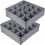 Csparkv - Lot de 2 Organisateur de Tiroir Pliable Tissu de jute pour Sous-vètements, Soutien-Gorges, Chaussettes Boîte de Rangement à Compartiment