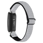 Fitbit Inspire 3 - Mjukt armband i vävd design - Vit/svart